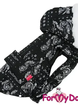 Op = Op Obleček pro psy i fenky – zimní bunda FMD BLACK PATCHWORK