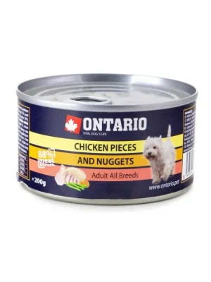 Ontario Chicken Pieces and Nuggets – kuřecí konzerva pro psy (200 g) Weekendaanbieding