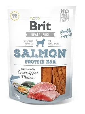 Tijdelijk Beschikbaar Brit Jerky Salmon Protein Bar 80g Pamlsky pro psy