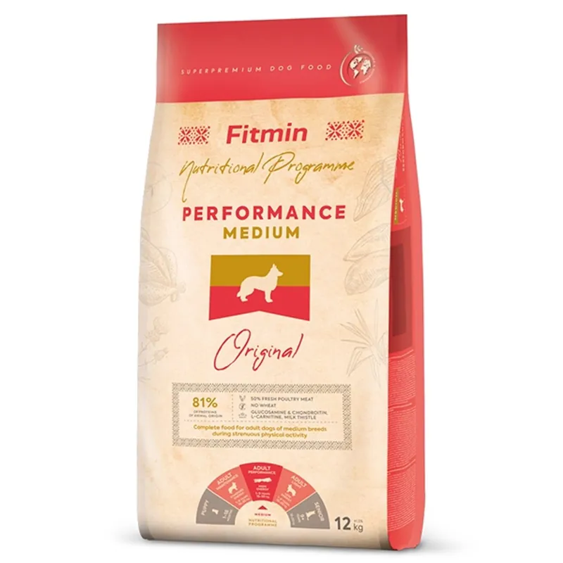 Direct Beschikbaar Fitmin Dog Medium Performance 12 kg Granule pro psy