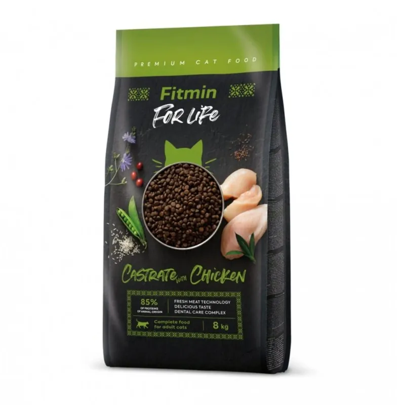 Direct Beschikbaar Fitmin Cat For Life Castrate Chicken 8 kg Granule pro kočky