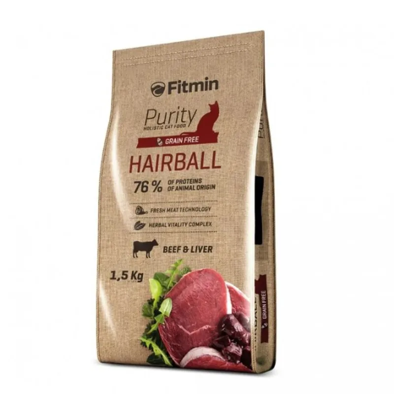 Nu Kopen Fitmin Cat Purity Hairball 1,5 kg Granule pro kočky
