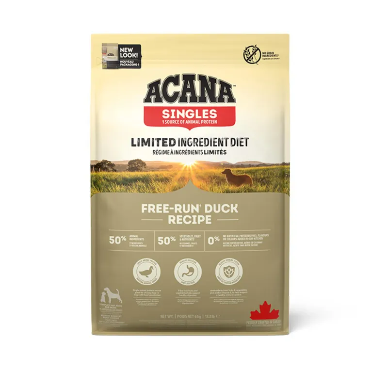 Weekendaanbieding Acana Dog Free-run Duck Singles 6 kg Granule pro psy