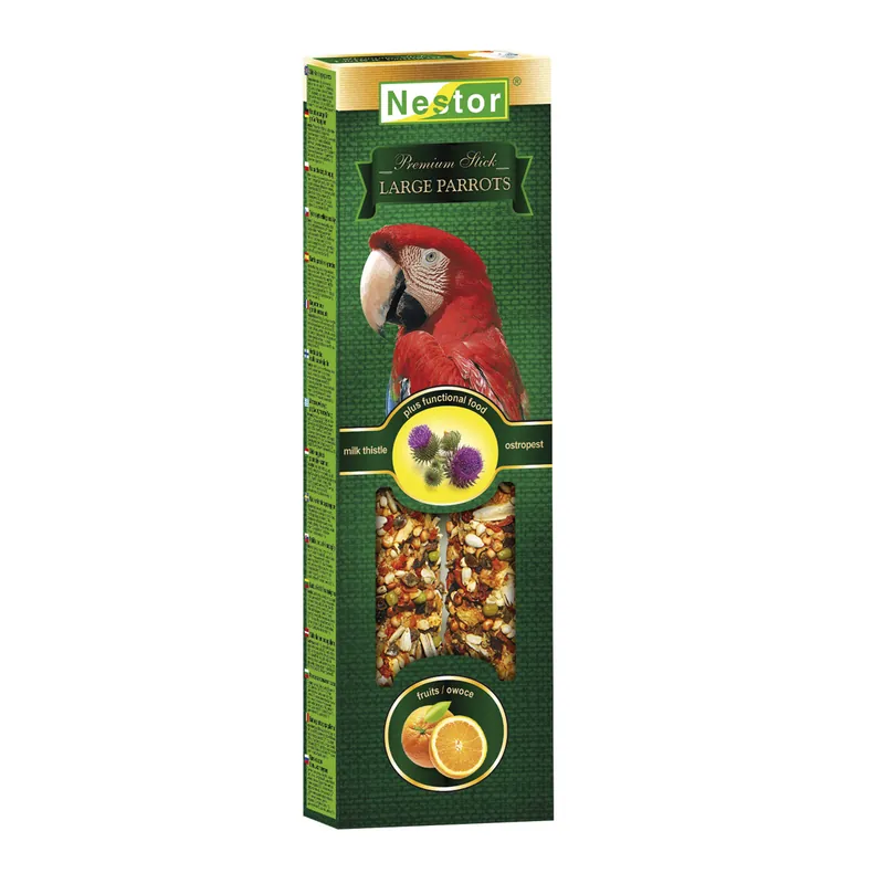 Weekendaanbieding NESTOR PREMIUM STICKS tyčinky pro velké papoušky 2ks pečené v chlebové peci 150g