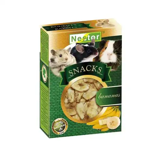 NESTOR SNACKS for rodents and rabbits - Bananas 45g sušené banány Lage Prijs