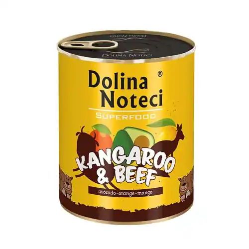Laatste Kans DOLINA NOTECI SUPERFOOD 800g klokan a hovězí maso pro psy 80% masa