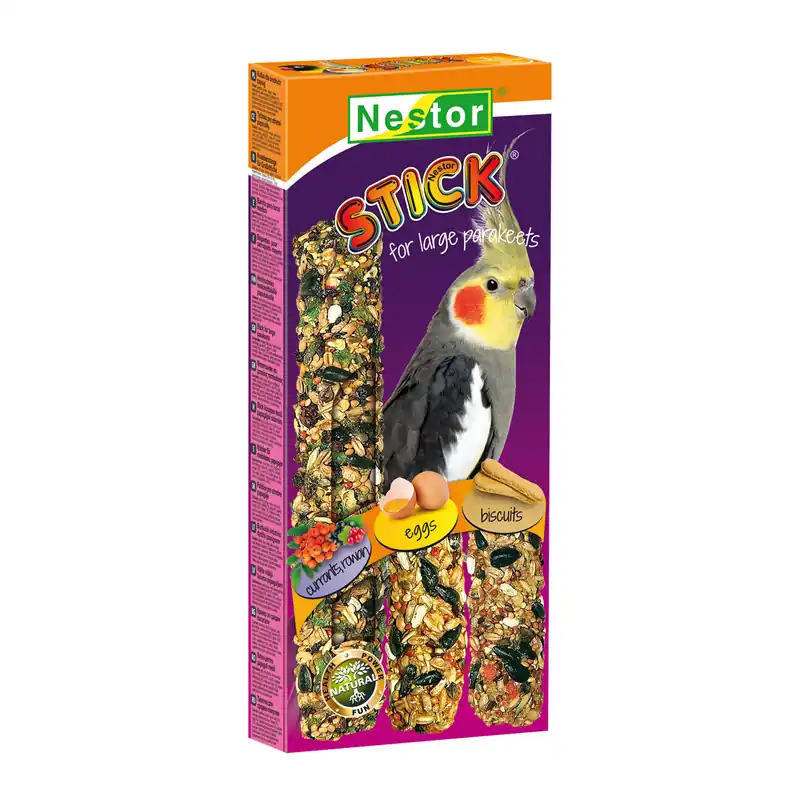 Lage Prijs NESTOR Tyčinky 3 v 1 pro papoušky rybíz, biskvit a vajíčko 3ks / 175g
