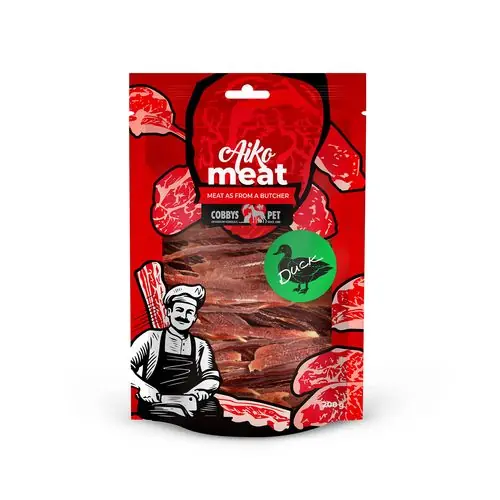 Snelle Levering COBBYS PET AIKO Meat sušené kachní plátky 200g