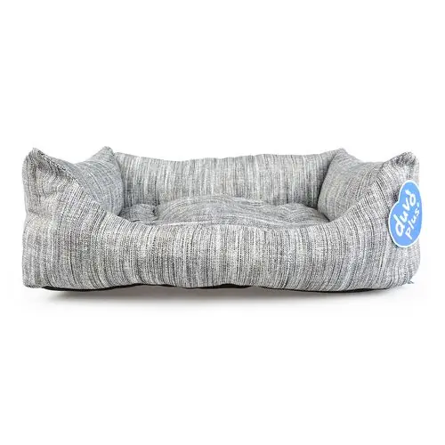 Speciale Aanbieding DUVO+ Měkký pelíšek pro psy s extra hrubým polštářem 70x60x18cm šedý