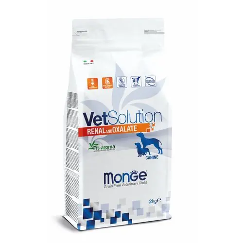 Direct Beschikbaar MONGE VetSolution Dog Renal and Oxalate 2kg dietní suché krmivo pro psy na podporu funkce ledvin v případě chronického selhání ledvin