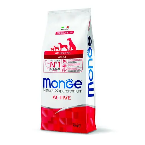 Koop Vandaag MONGE Natural Superpremium All Breeds Active 12kg energetické krmivo pro psy všech plemen s kuřecím masem