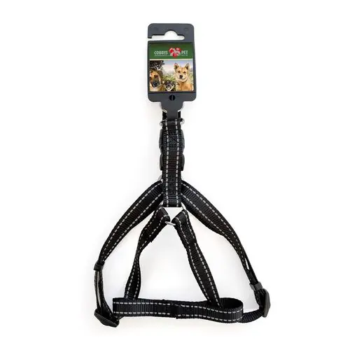 COBBYS PET Postroj step-in, popruhový černý reflexní S 1,5x35-51cm střih A Bestseller
