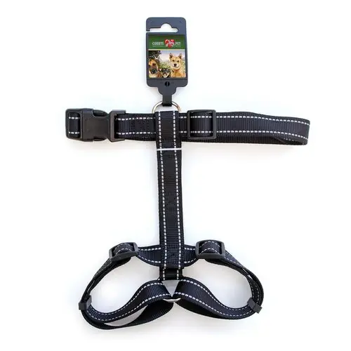 Premium COBBYS PET Postroj popruhový černý reflexní L 2,5x52-81cm střih H