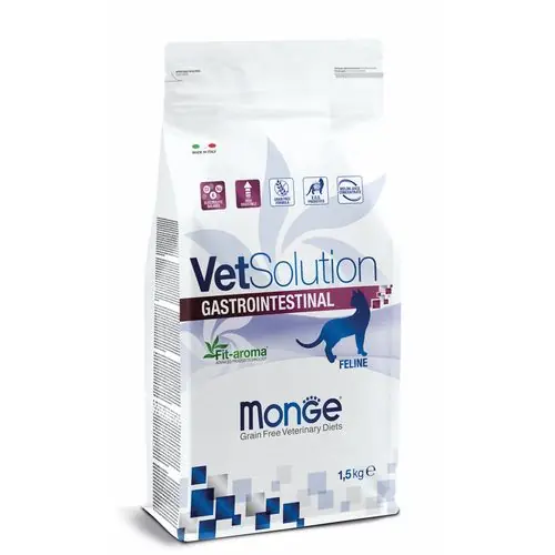 Favoriet MONGE VetSolution Cat Gastrointestinal 1,5kg dietní suché krmivo pro kočky ke snížení akutních poruch střevního vstřebávání