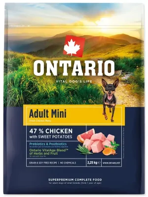 Krmivo Ontario Adult Mini Chicken & Sweet Potatoes 2,25kg Beste Prijs