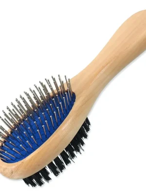 Beperkt Aanbod Kartáč DOG FANTASY s hroty a nylonem oboustranný dřevěný M 21 cm (1ks)
