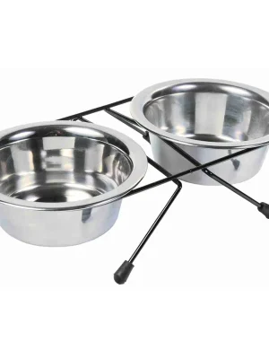 TRIXIE Nerez stojánek + 2 misky 0,45l/12cm Beperkt Aanbod