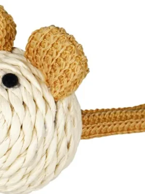 Goedkoop TRIXIE Sisalová myš s rolničkou a provázkem 5 cm