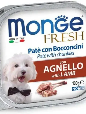 MONGE FRESH - paštika a kousky s jehněčím 100 g pro psy Weekendaanbieding