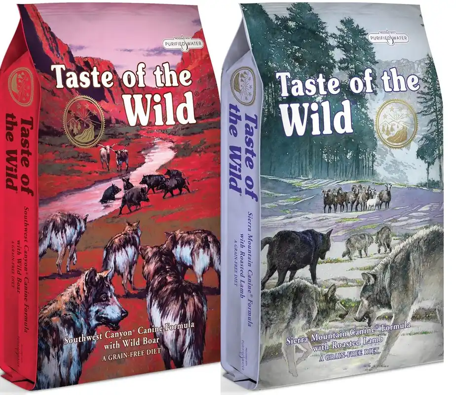 Hoge Kwaliteit Taste of the Wild Sierra Mountain 12,2 kg + Taste of the Wild Southwest Canyon Canine 12,2 kg