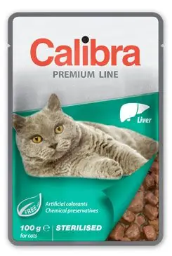 Calibra Cat kapsa Premium Sterilised Liver 100g Nieuw