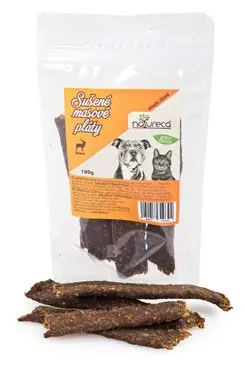 NATURECA pochoutka Masové pláty-Jelen, 100%maso 100g Gecertificeerd