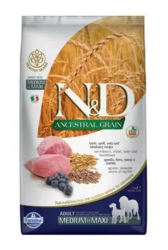 Speciale Aanbieding N&D LG DOG Adult M/L Lamb & Blueberry 12kg