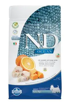 Populair N&D OCEAN DOG Adult Mini Codfish&Pumpkin&Orange 800g