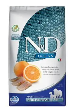 N&D OCEAN DOG Adult M/L Herring & Orange 2,5kg Actieprijs