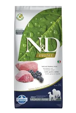 N&D PRIME DOG Adult M/L Lamb & Blueberry 12kg Voordeelprijs