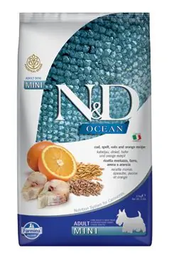 Gecertificeerd N&D OCEAN DOG LG Adult Mini Codfish & Orange 2,5kg