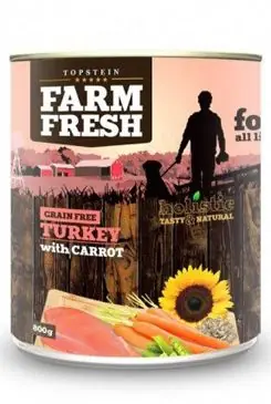Farm Fresh Dog Turkey with Carrot konzerva 400g Direct Beschikbaar
