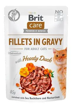 Brit Care Cat Fillets in Gravy Hearty Duck 85g Betaalbaar