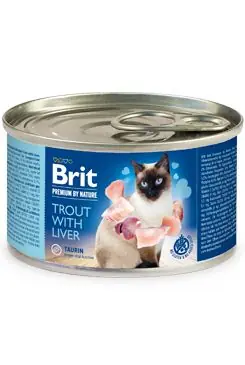 Uitverkoop Brit Premium Cat by Nature konz Trout&Liver 200g