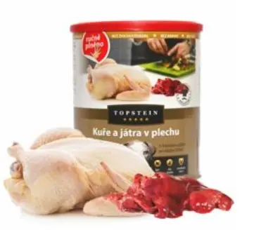 Snelle Levering Topstein Kuře s játry v plechu 800 g