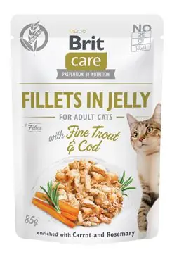 Brit Care Cat Fillets in Jelly with Trout&Cod 85g Veilige Betaling