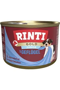 Rinti Dog Gold Junior konzerva drůbež 185g Beperkte Voorraad