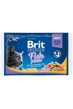 Brit Premium Cat kapsa Fish Plate 400g (4x100g) Favoriet