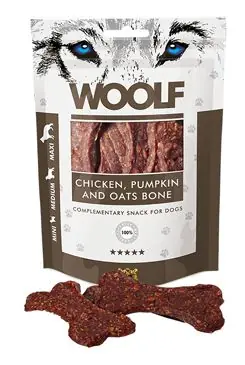 WOOLF pochoutka large chicken, pumpkin, oats bone 100g Snelle Levering