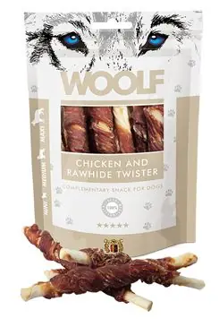 Uitverkoop WOOLF pochoutka chicken and rawhide twister 100g