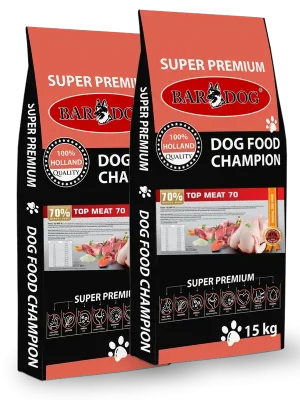 Beperkte Voorraad BARDOG Granule Lisované za studena TOP MEAT 70 2 x 15 kg