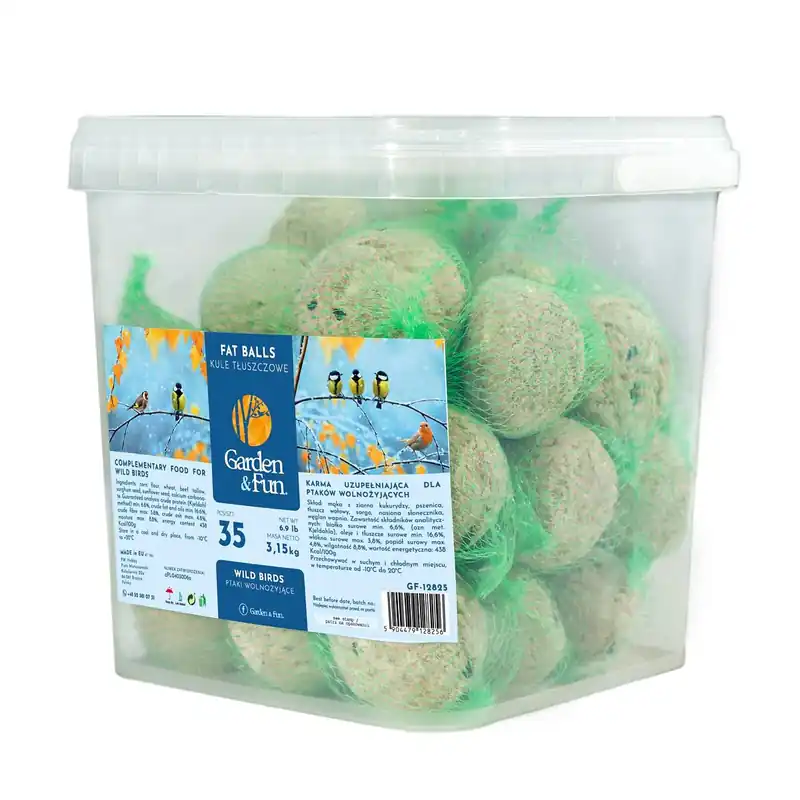 Express Levering GARDEN FUN balení lojových koulí pro ptáky á 90g v kyblíku (35 ks v bal)
