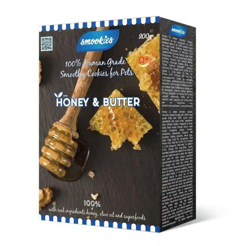 SMOOKIES Premium HONEY - medové sušenky 100% human grade, 200g Rechtstreeks Van De Fabrikant