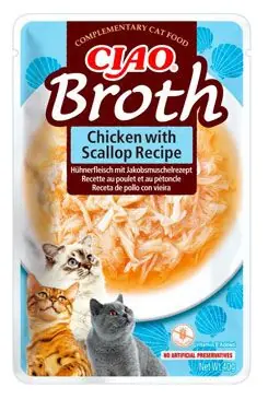 Churu Cat CIAO Broth Chicken with Scallop Recipe 40g Uitverkoop
