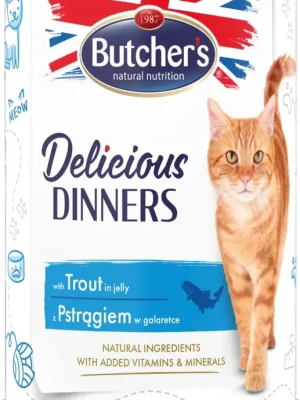 Finale Uitverkoop Butcher‘s Cat Delic.Dinners pstruh v želé konz. 400g