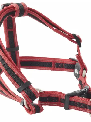 Postroj BUSTER Airmesh reflexní S, 20mm červený Tijdelijk Beschikbaar