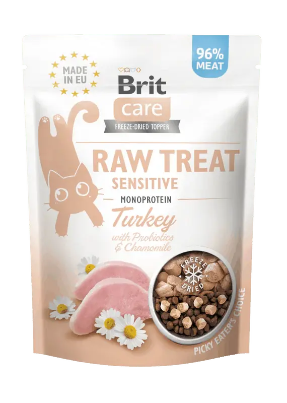 Dagaanbieding Brit Raw Treat Cat Sensitive, Turkey 40g