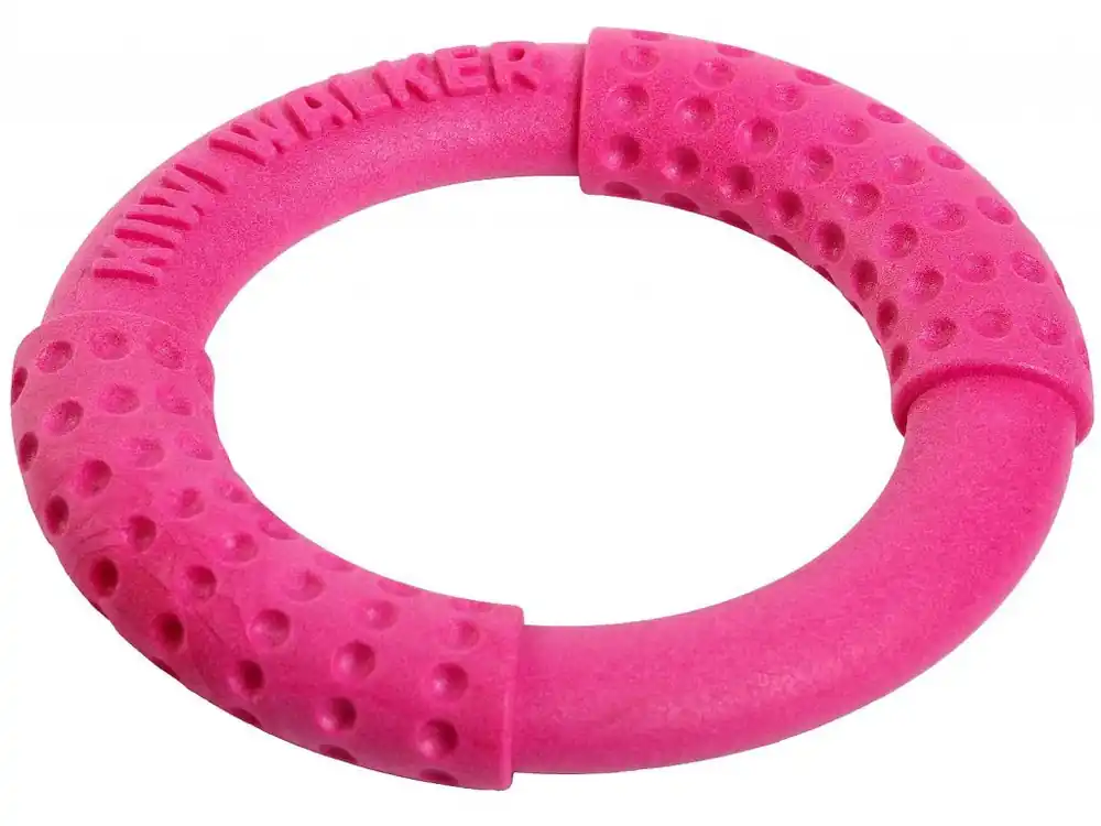 Bestseller Hračka pes RING MINI plov. a létající z TPR růžová Kiwi - Plovoucí a létající hračka ve tvaru prstence, Mini velikost, růžová