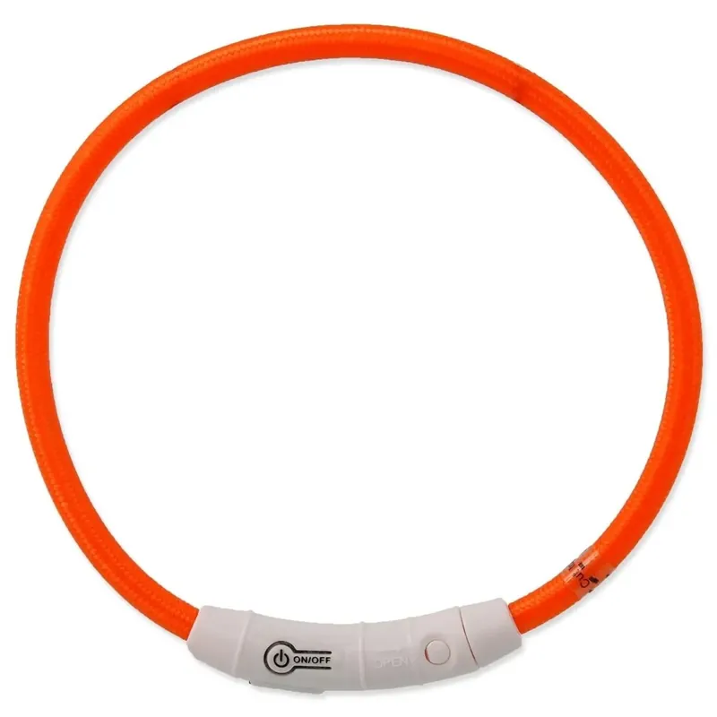 Obojek DOG FANTASY světelný USB oranžový 45cm 1ks Merkproduct