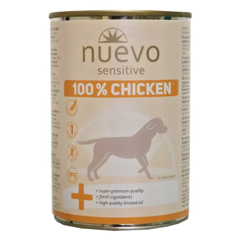 Nuevo pes Sensitive Kuřecí Monoprotein konz. 400g Laatste Versie